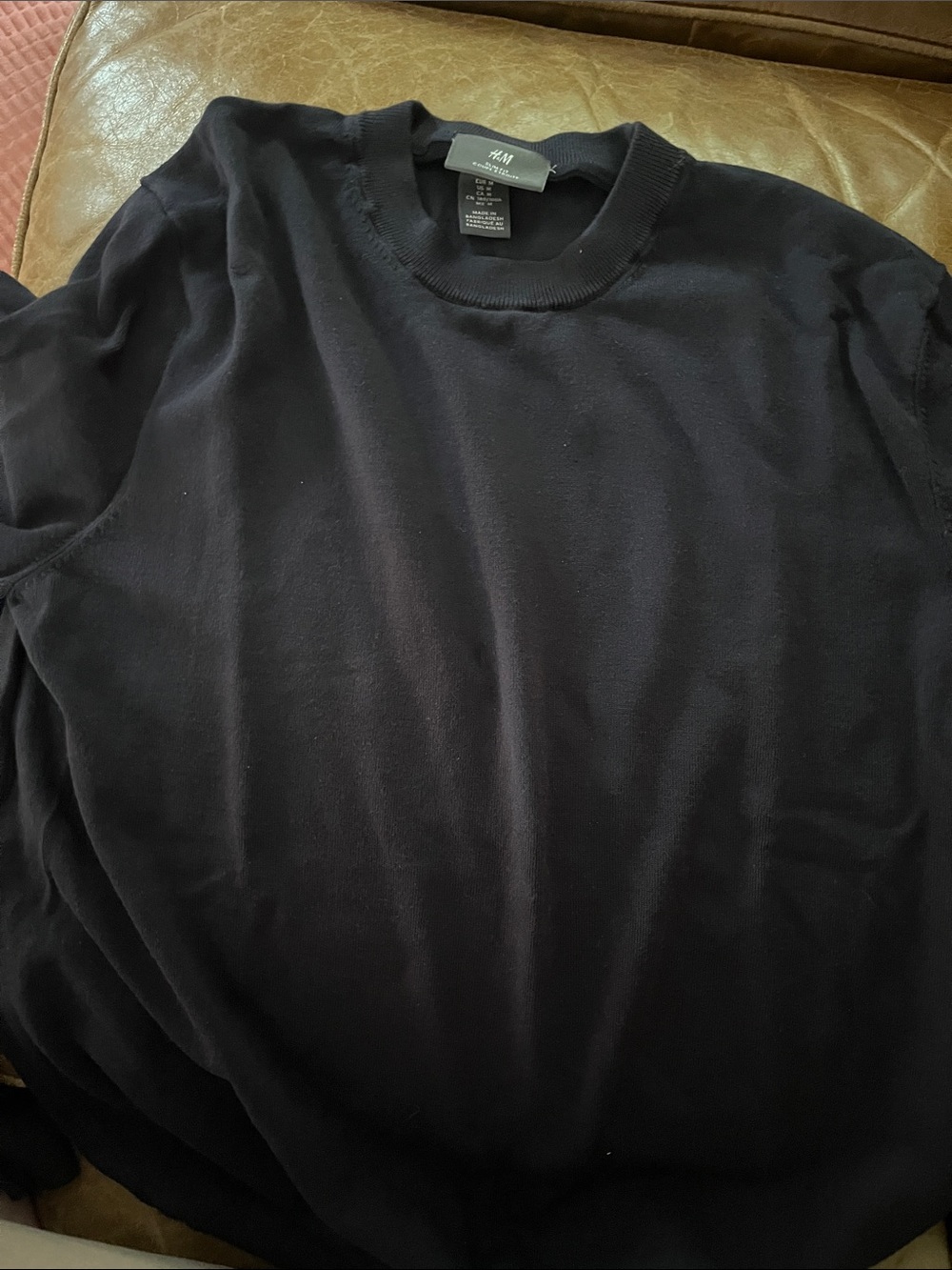 H&M Men's Black Long Sleeve Crew Neck Shirt